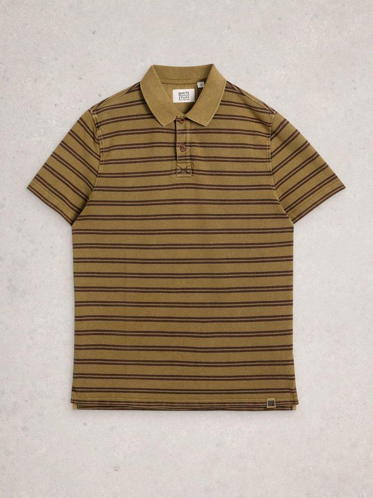 SS Utility Stripe Polo in GREEN MLT - FLAT FRONT
