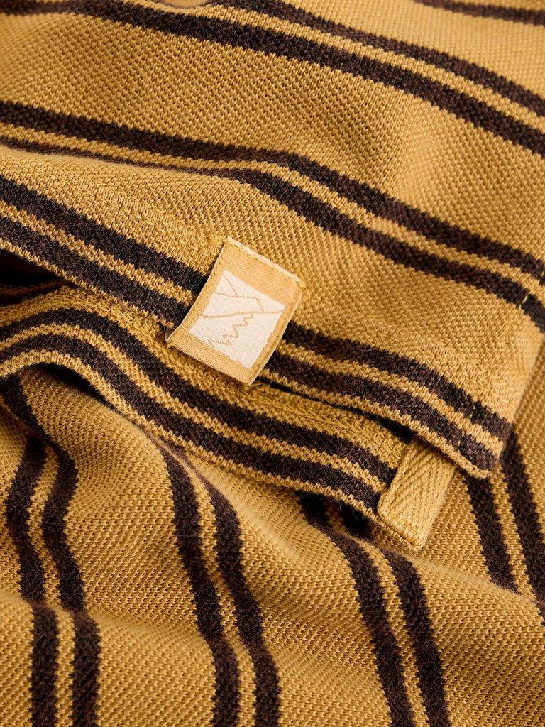 SS Utility Stripe Polo in YELLOW MLT - FLAT DETAIL