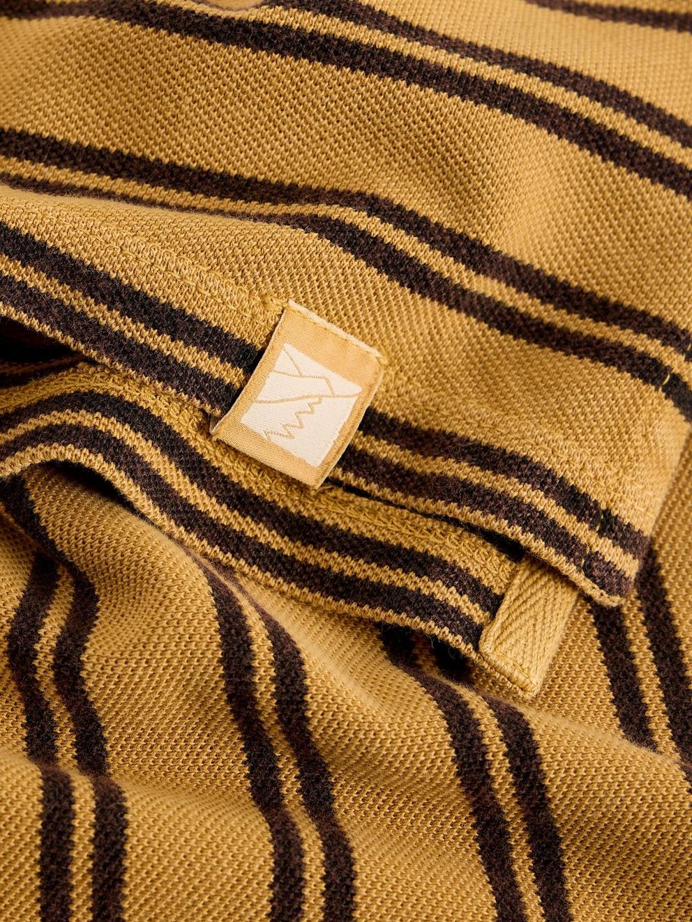SS Utility Stripe Polo in YELLOW MLT - FLAT DETAIL