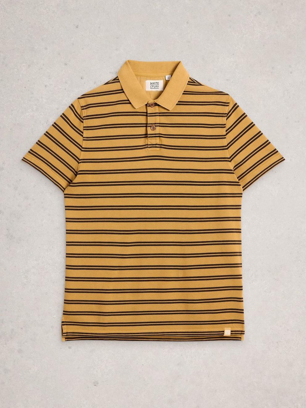 SS Utility Stripe Polo in YELLOW MLT - FLAT FRONT