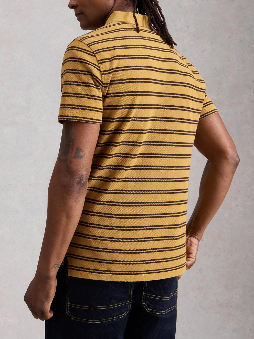 SS Utility Stripe Polo in YELLOW MLT - MODEL BACK