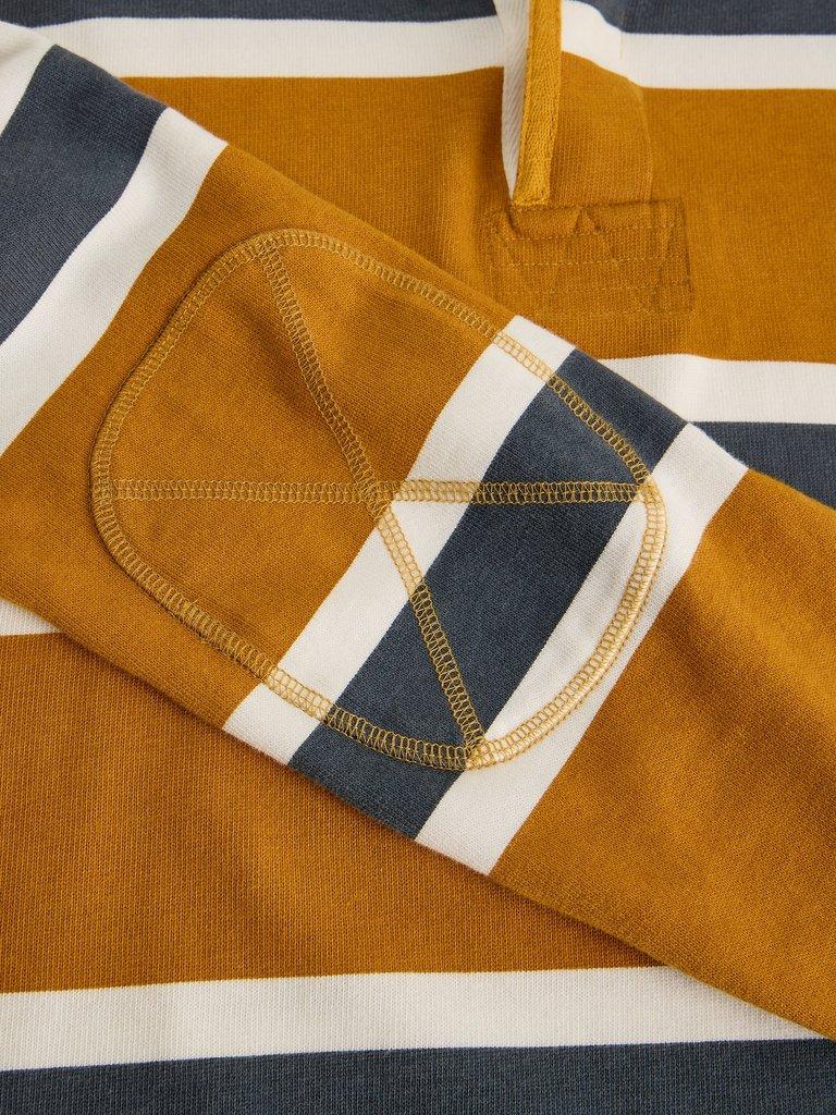 Bletchley Stripe Rugby in TAN MULTI - FLAT DETAIL