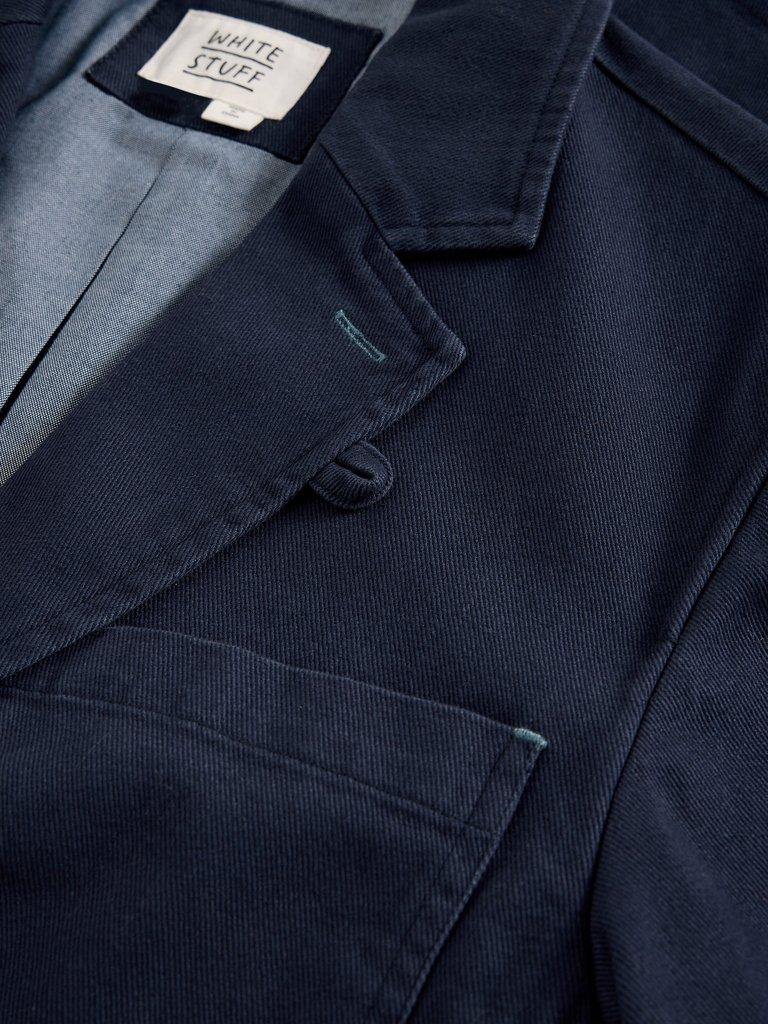 Chorley Cotton Blazer in DARK NAVY - FLAT DETAIL