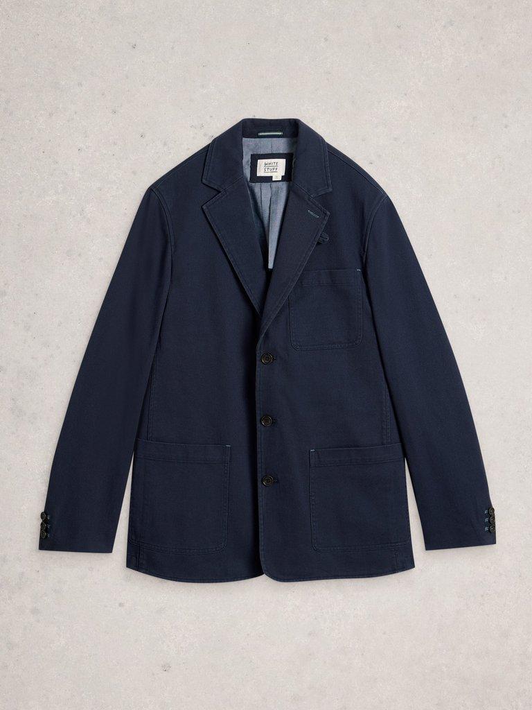 Chorley Cotton Blazer in DARK NAVY - FLAT FRONT