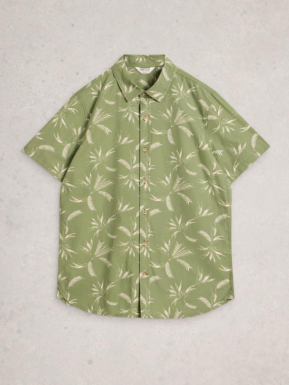 Geo SS Printed Shirt in GREEN PR - FLAT FRONT