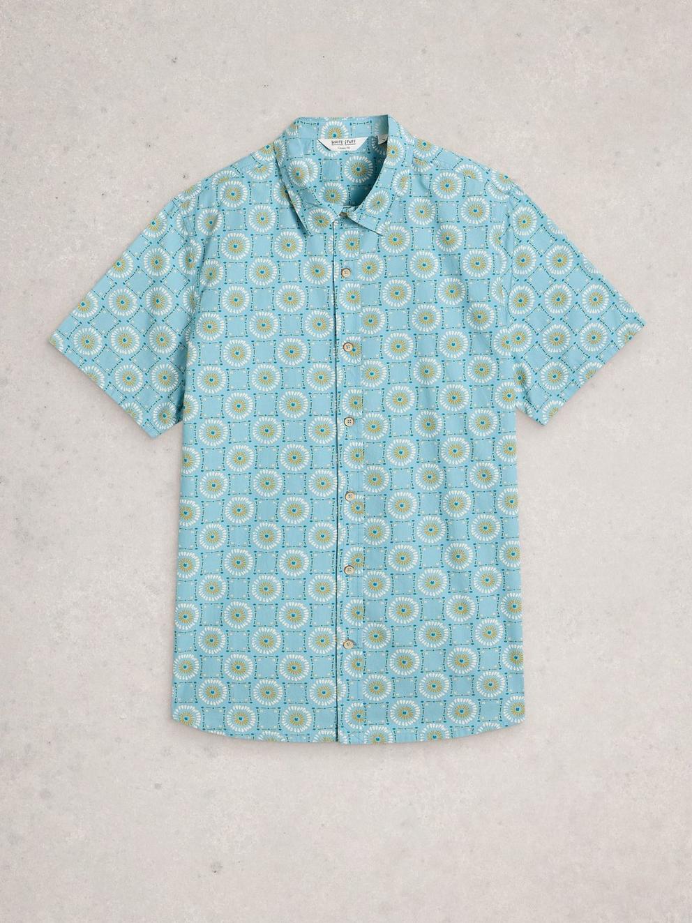 Floral SS Printed Shirt in BLUE PR - FLAT FRONT