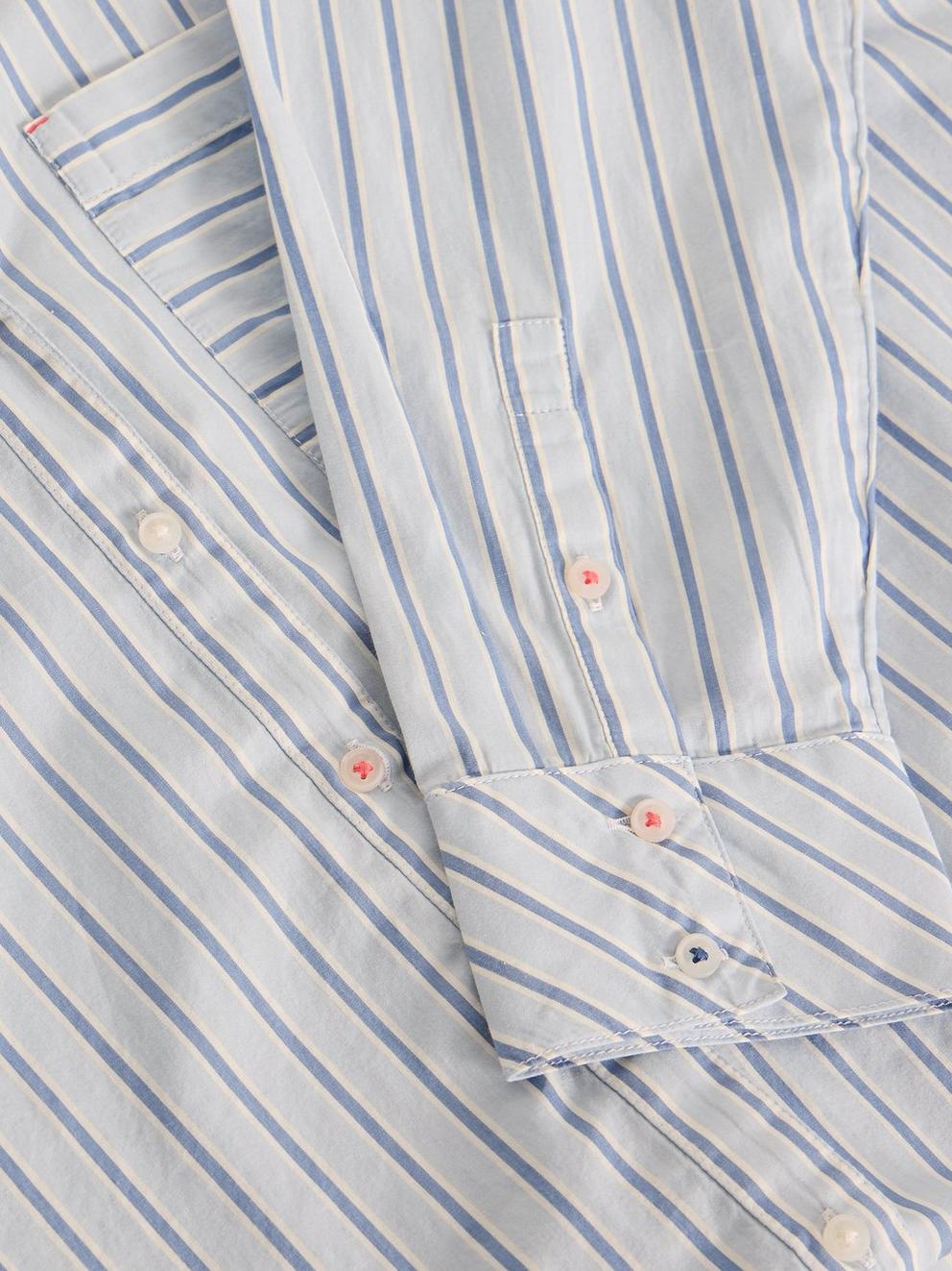 Sadie Poplin Boyfriend Shirt  in BLUE MLT - FLAT DETAIL