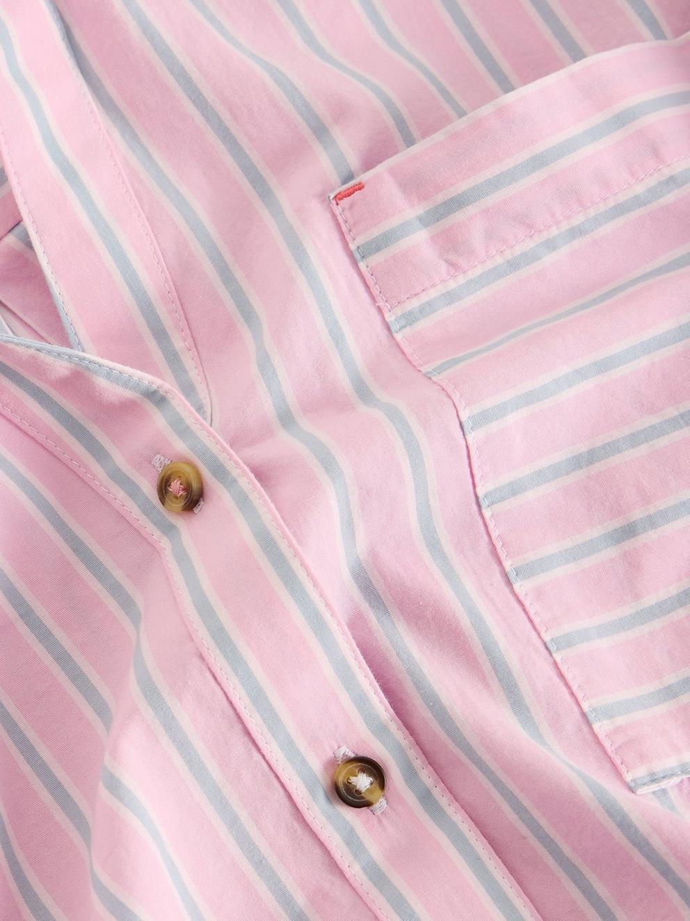 Sadie Poplin Boyfriend Shirt  in PINK MLT - FLAT DETAIL