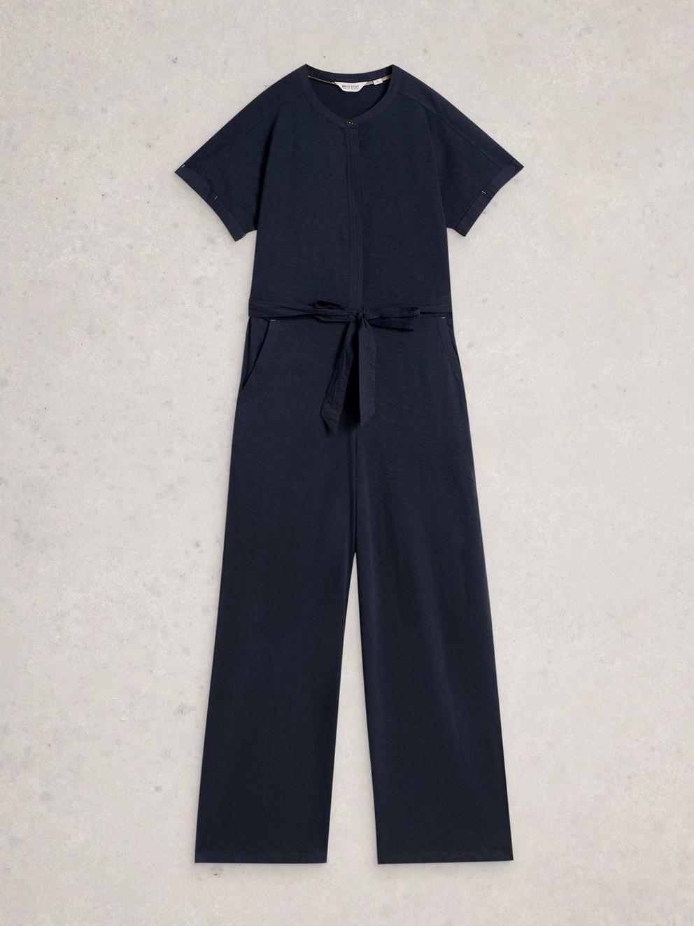 Sandy Jersey Jumpsuit in DARK NAVY - FLAT FRONT