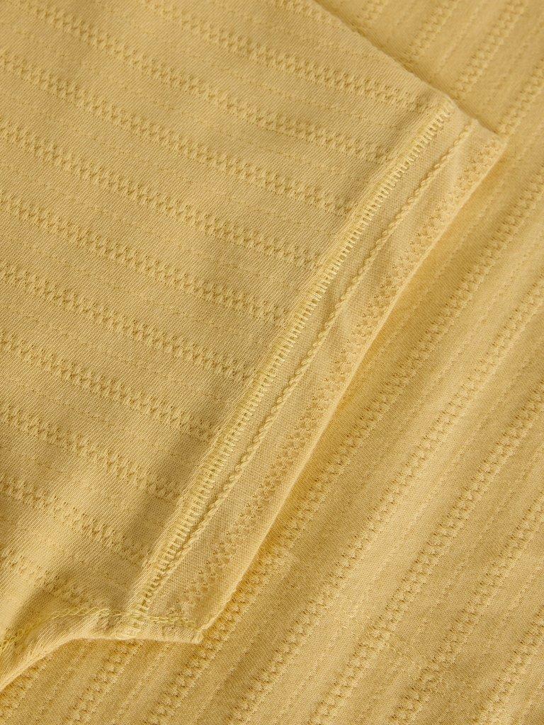 NELLY NOTCH TEXTURE TEE in LGT YELLOW - FLAT DETAIL