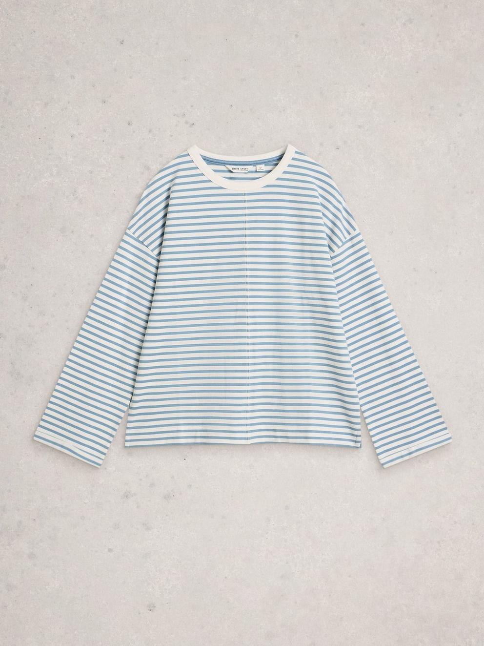 KIM LONG SLEEVE TOP in IVORY MLT - FLAT FRONT