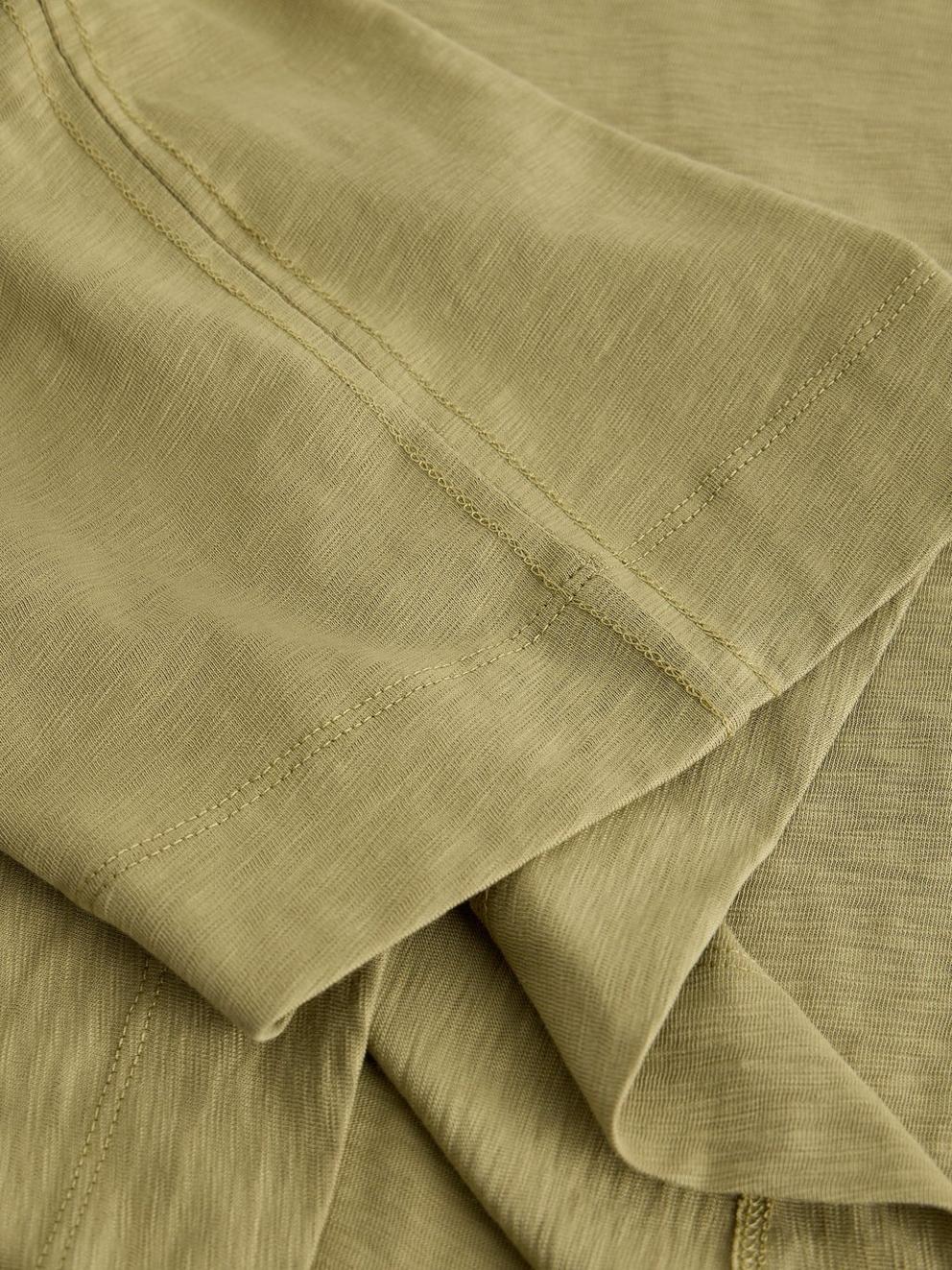 KATYA SHORT SLEEVE TEE in KHAKI GRN - FLAT DETAIL