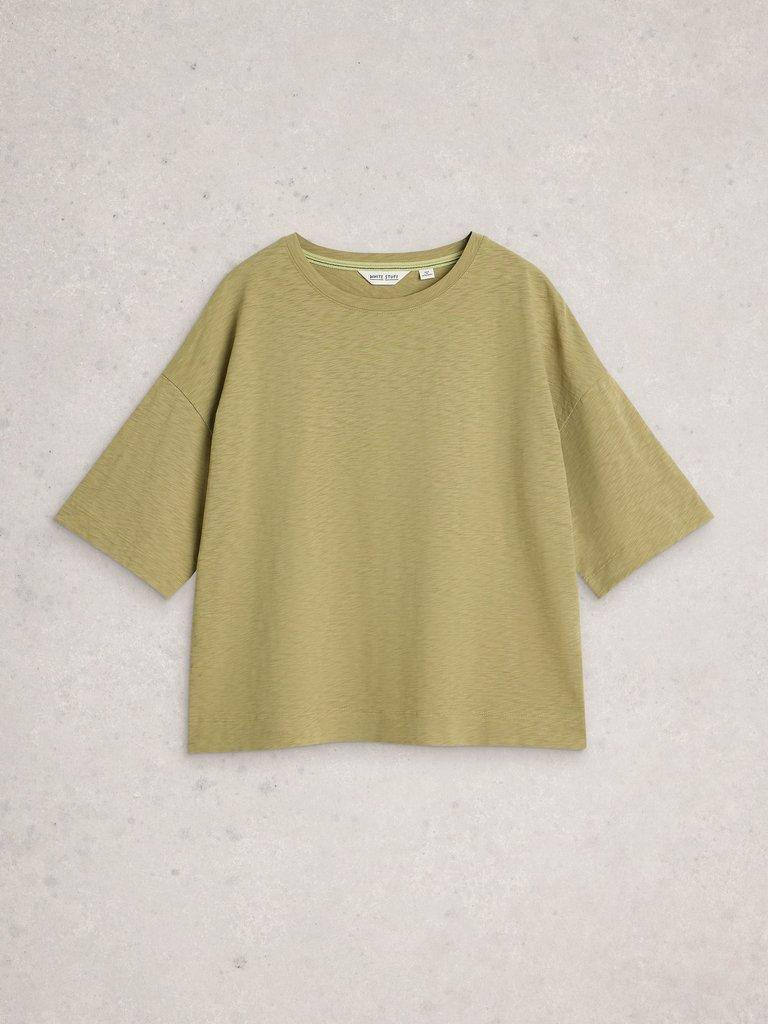 KATYA SHORT SLEEVE TEE in KHAKI GRN - FLAT FRONT