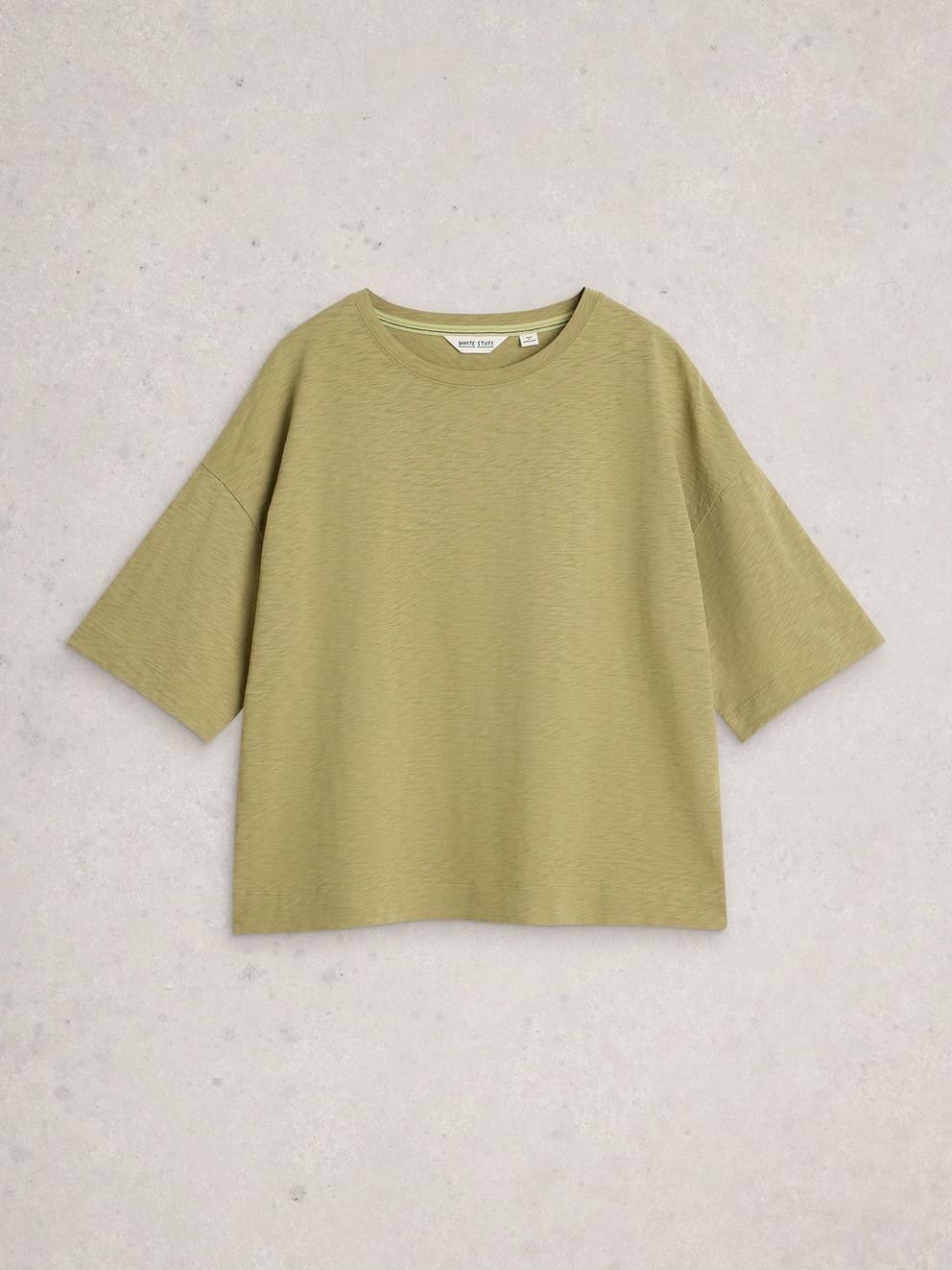 KATYA SHORT SLEEVE TEE in KHAKI GRN - FLAT FRONT
