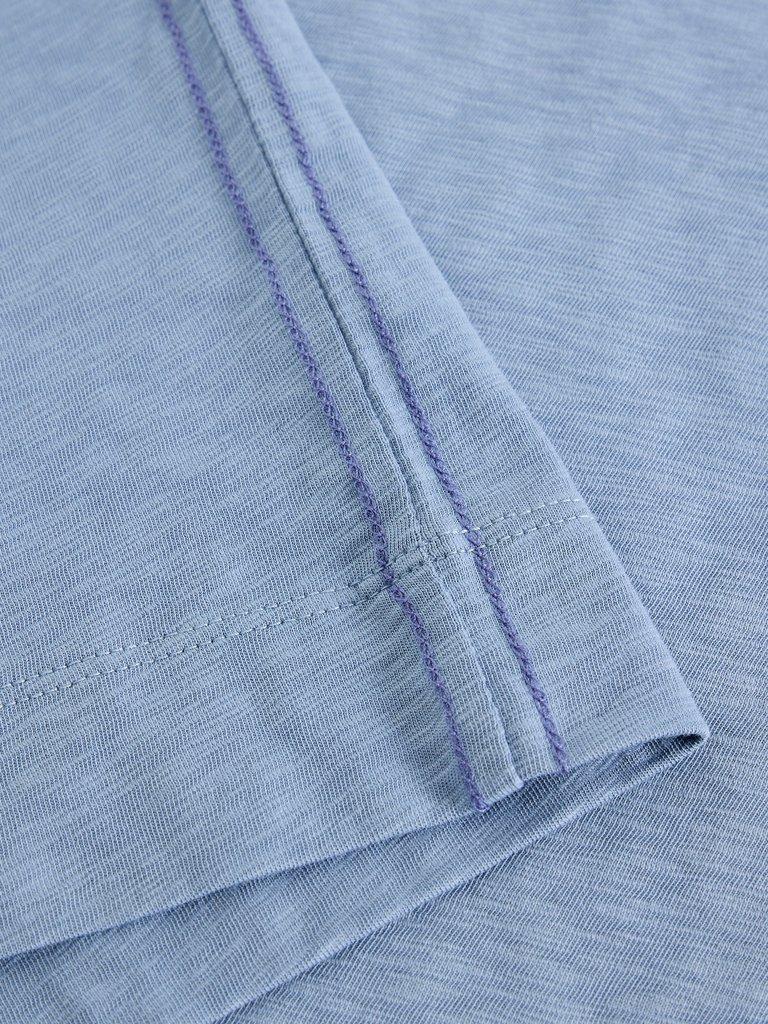 KATYA SHORT SLEEVE TEE in MID BLUE - FLAT DETAIL