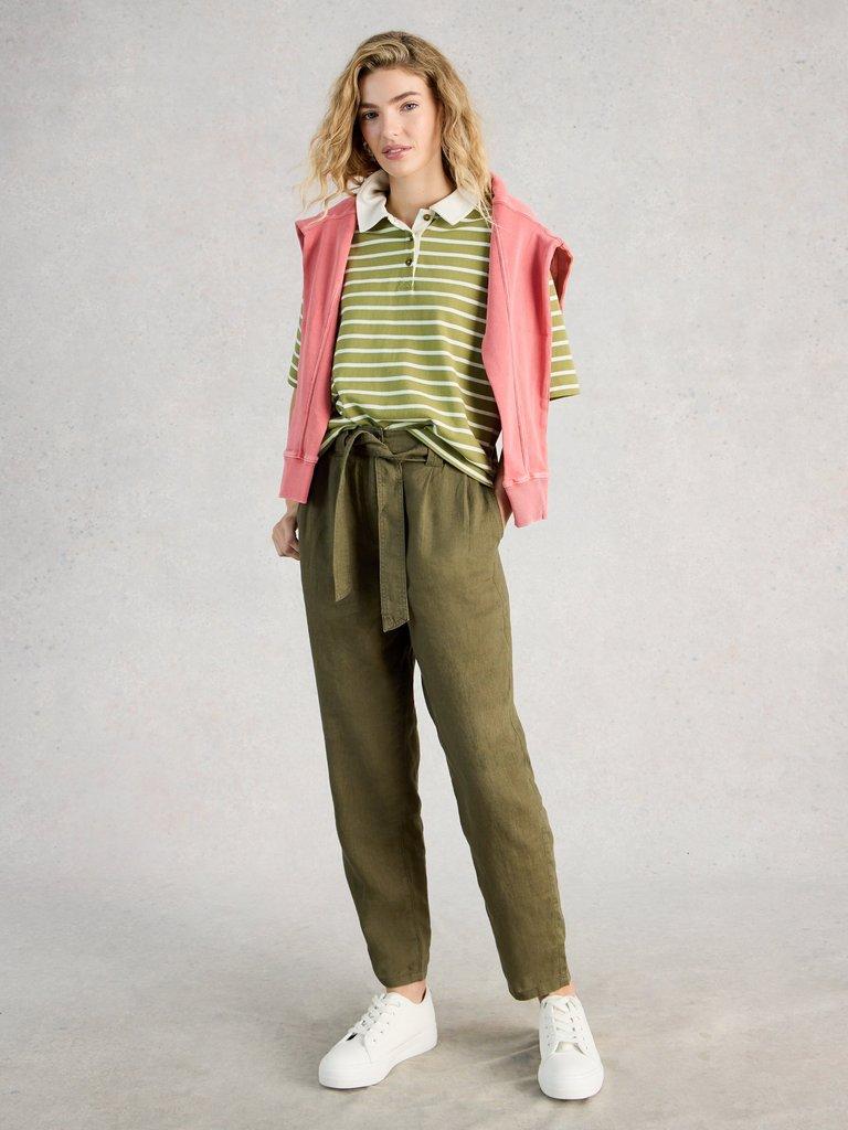 RUBY RUGBY TOP in GREEN MLT - MODEL FRONT