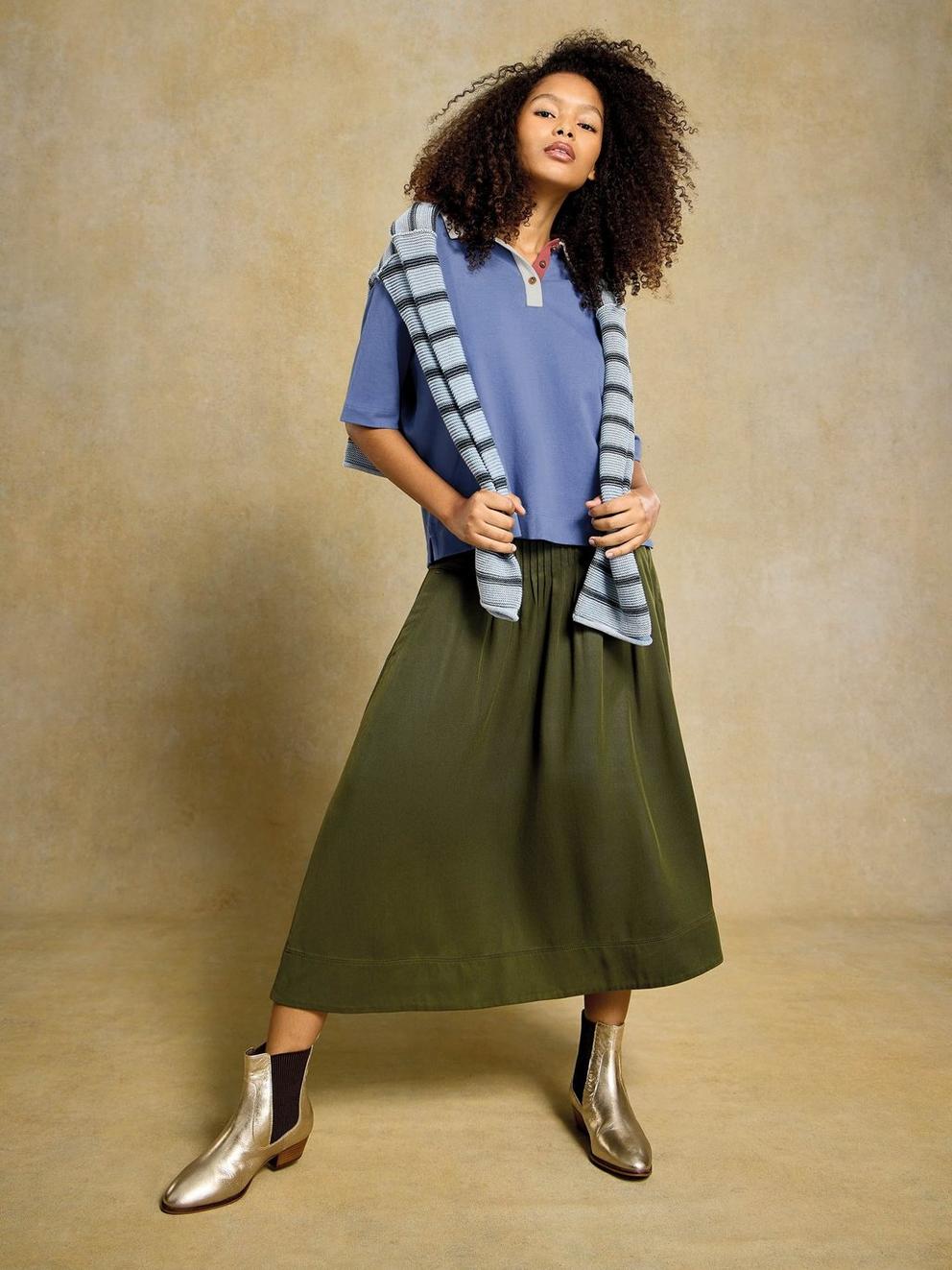 RUBY RUGBY TOP in MID BLUE - MIXED