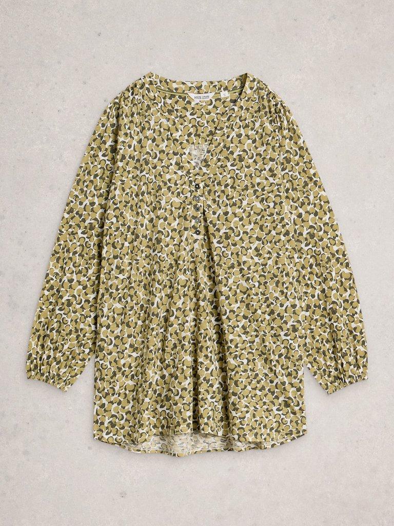 PHOEBE NOTCH NECK TUNIC in GREEN PR - FLAT FRONT