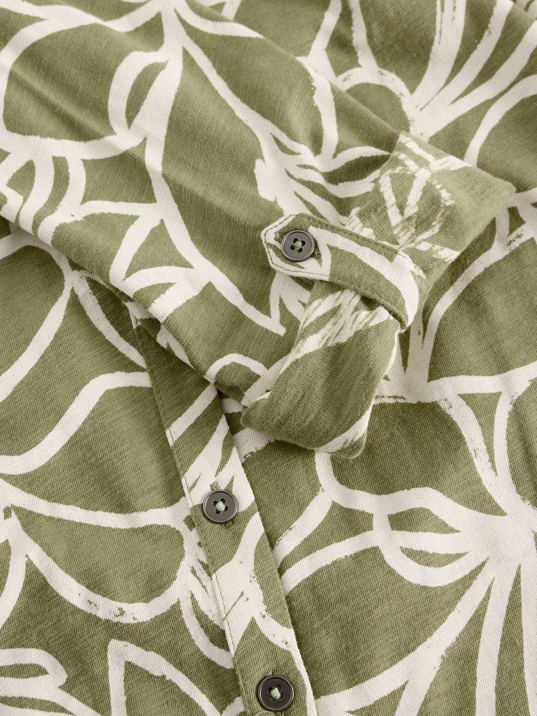 ANNIE LONGLINED SHIRT in GREEN PR - FLAT DETAIL