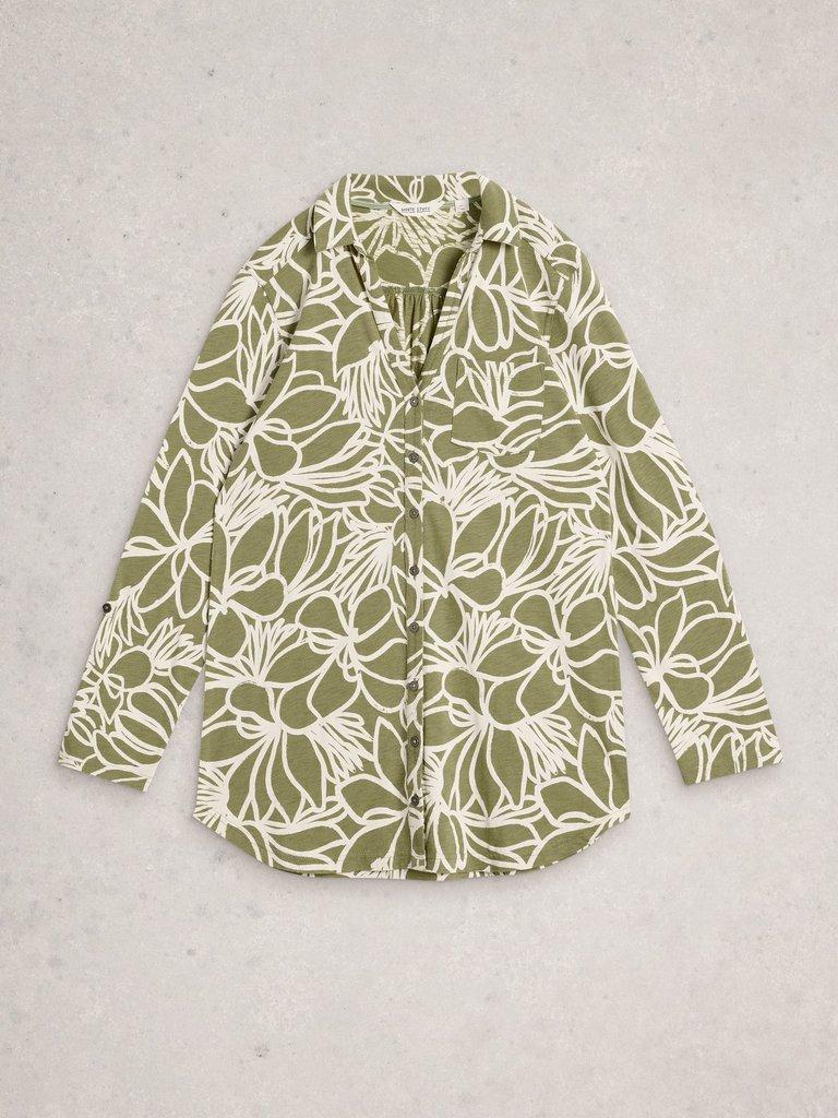 ANNIE LONGLINED SHIRT in GREEN PR - FLAT FRONT