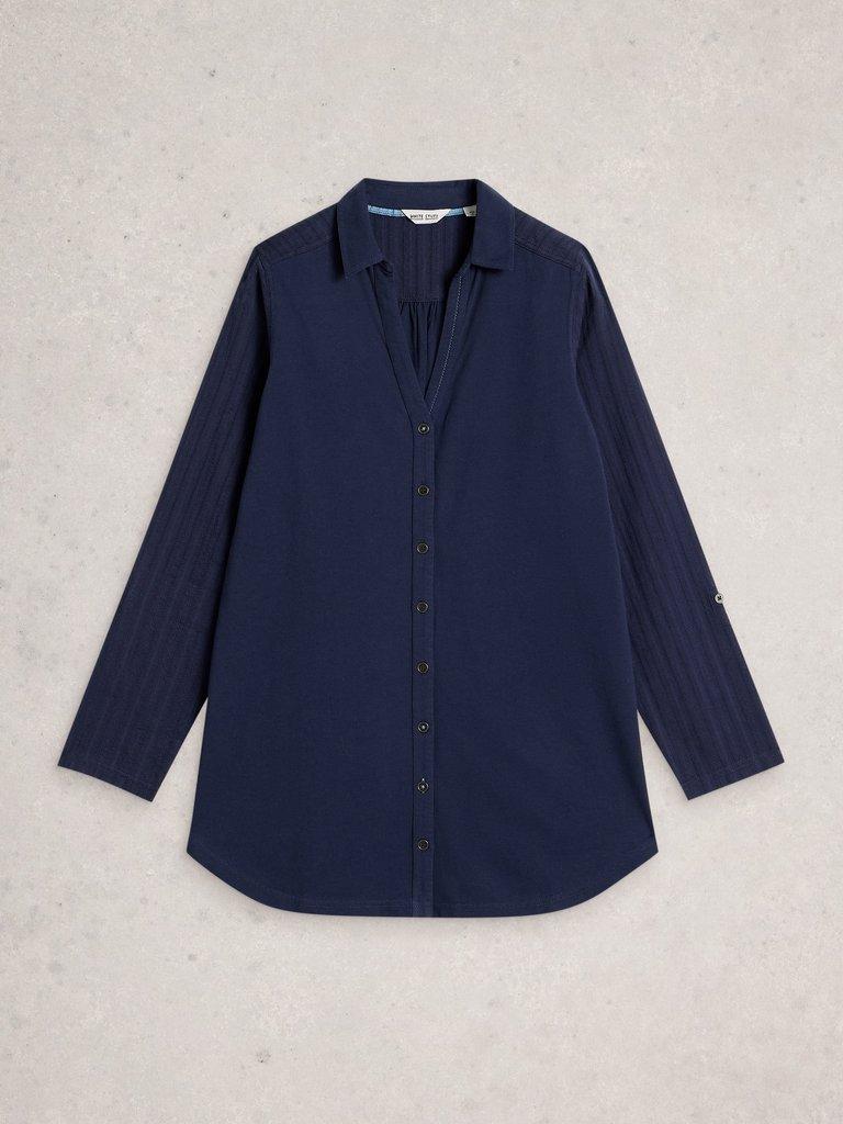 ANNIE MIX LONGLINE in FR NAVY - FLAT FRONT