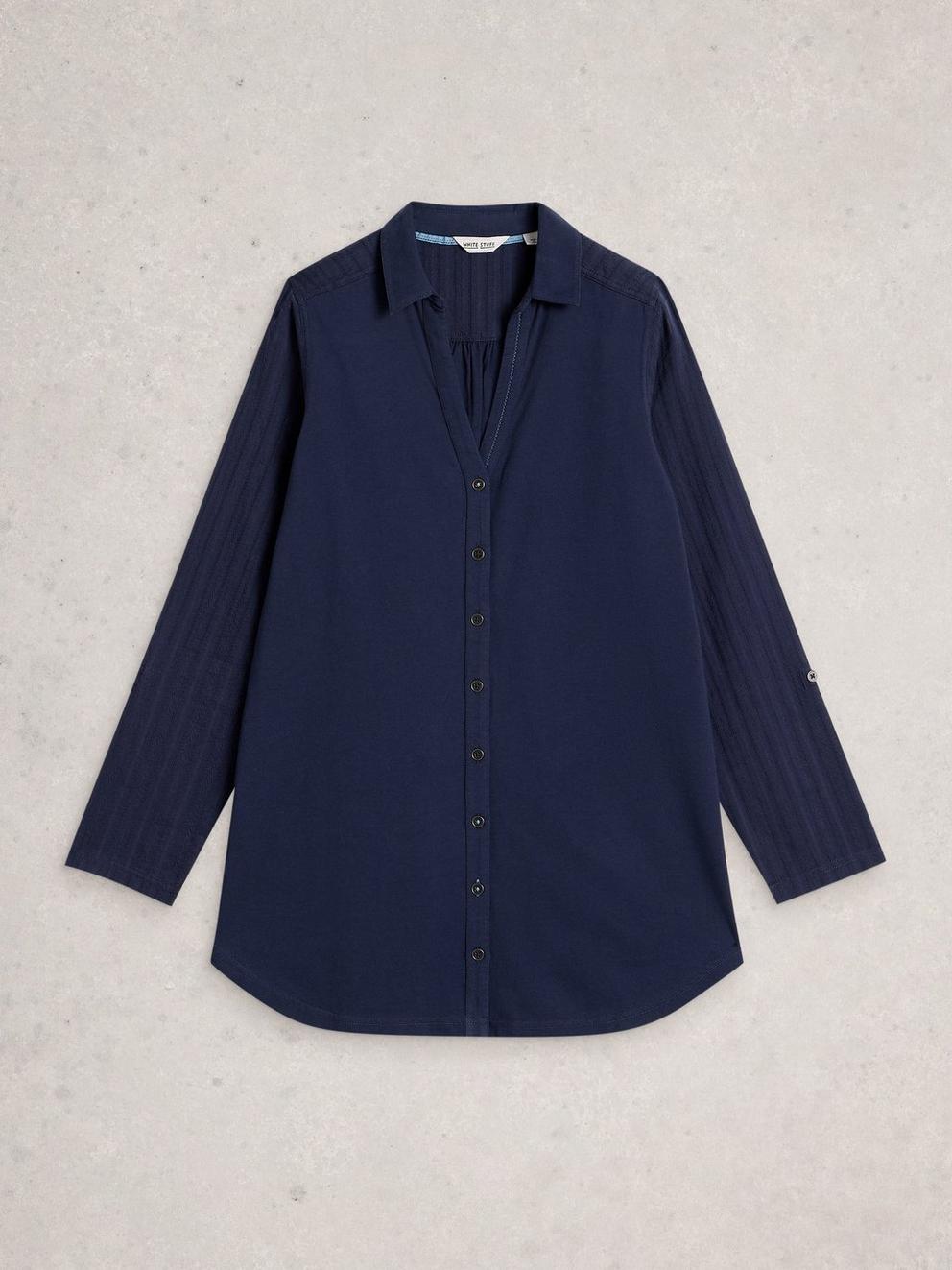 ANNIE MIX LONGLINE in FR NAVY - FLAT FRONT