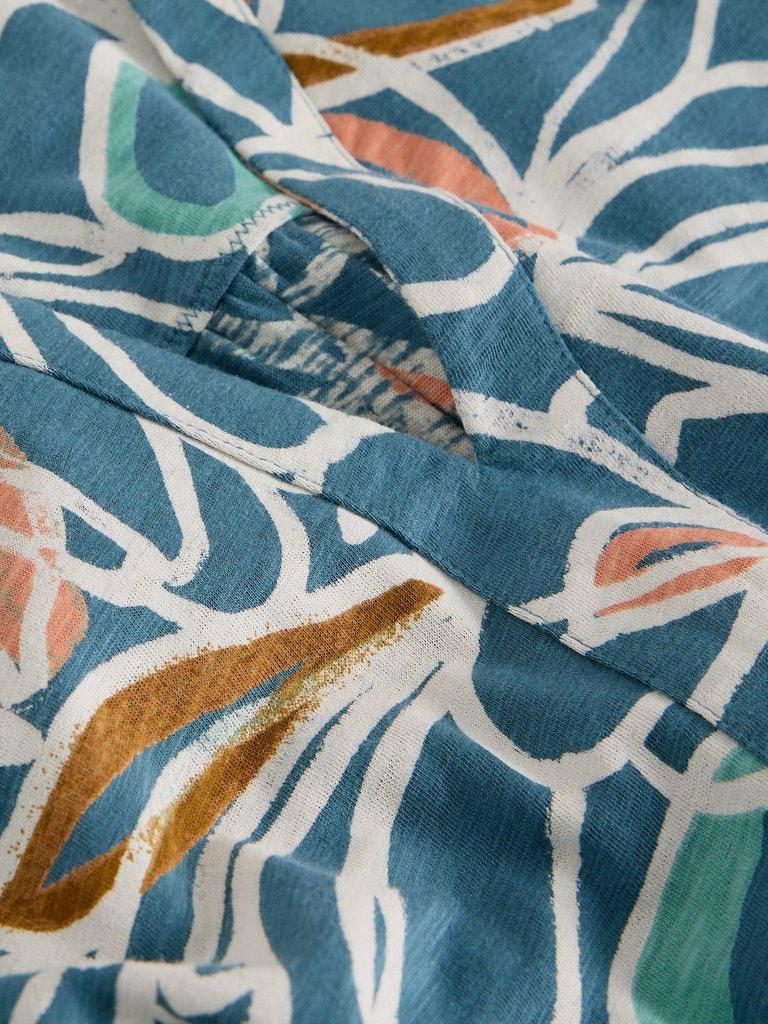 MARTA TUNIC NOTCH NECK in TEAL PR - FLAT DETAIL