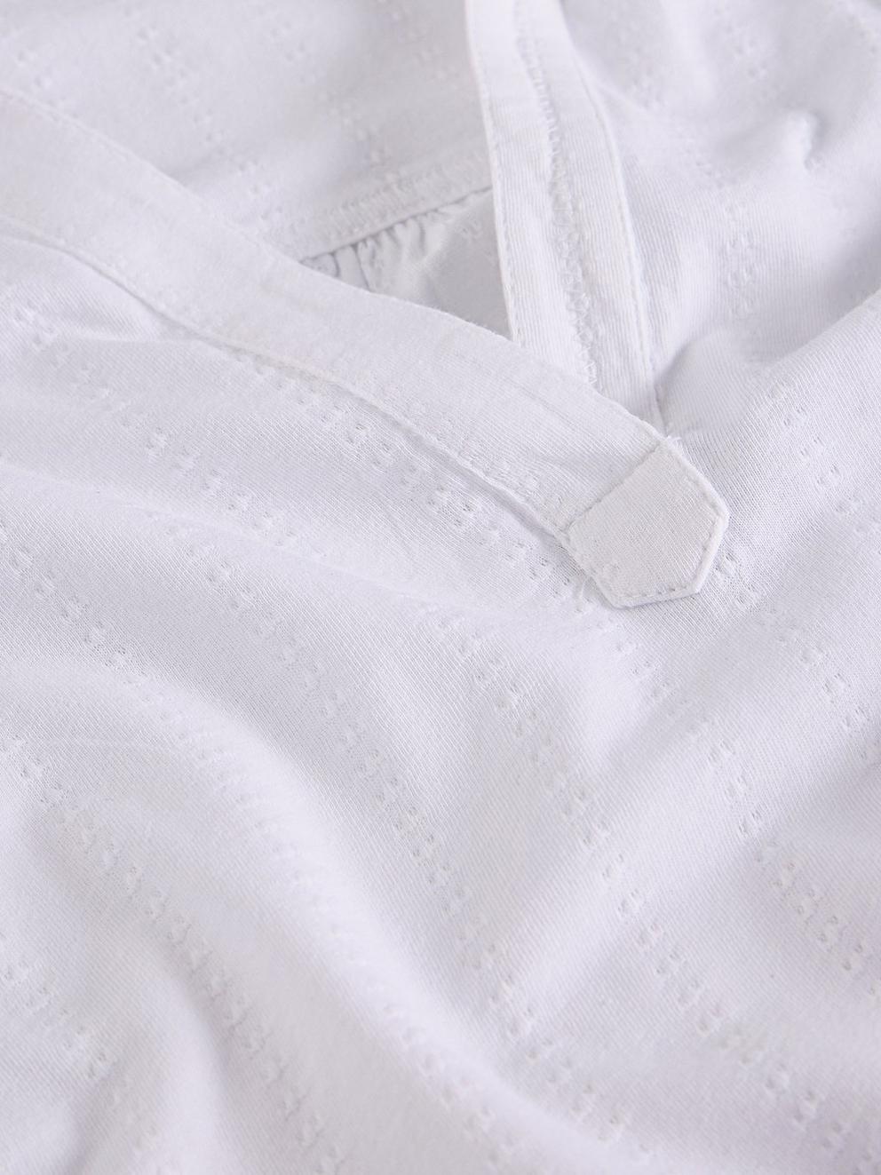 ALLIE JERSEY TEXTURE SHIRT in BRIL WHITE - FLAT DETAIL