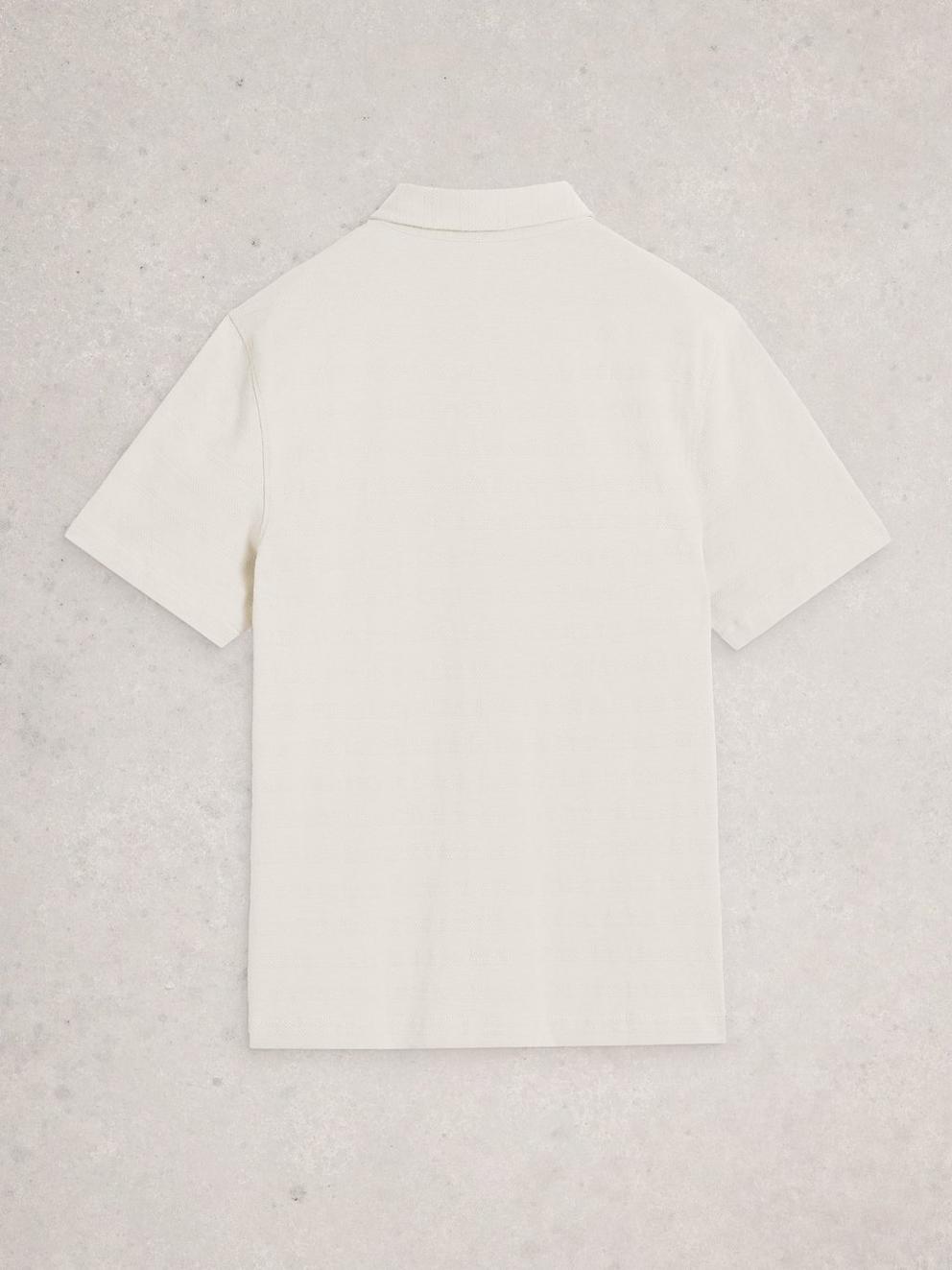 Cotton Stripe Polo in NAT WHITE - FLAT BACK