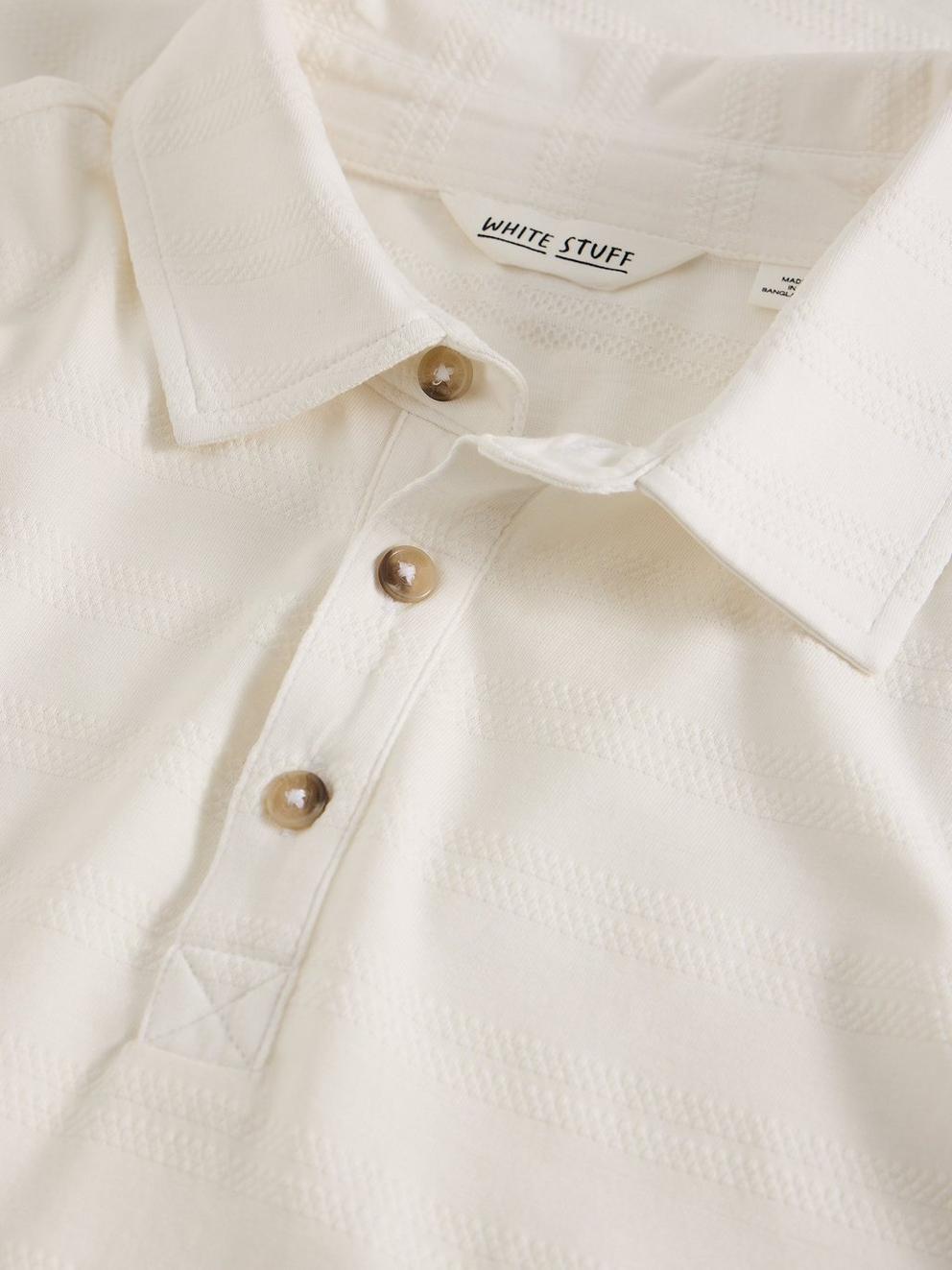 Cotton Stripe Polo in NAT WHITE - FLAT DETAIL