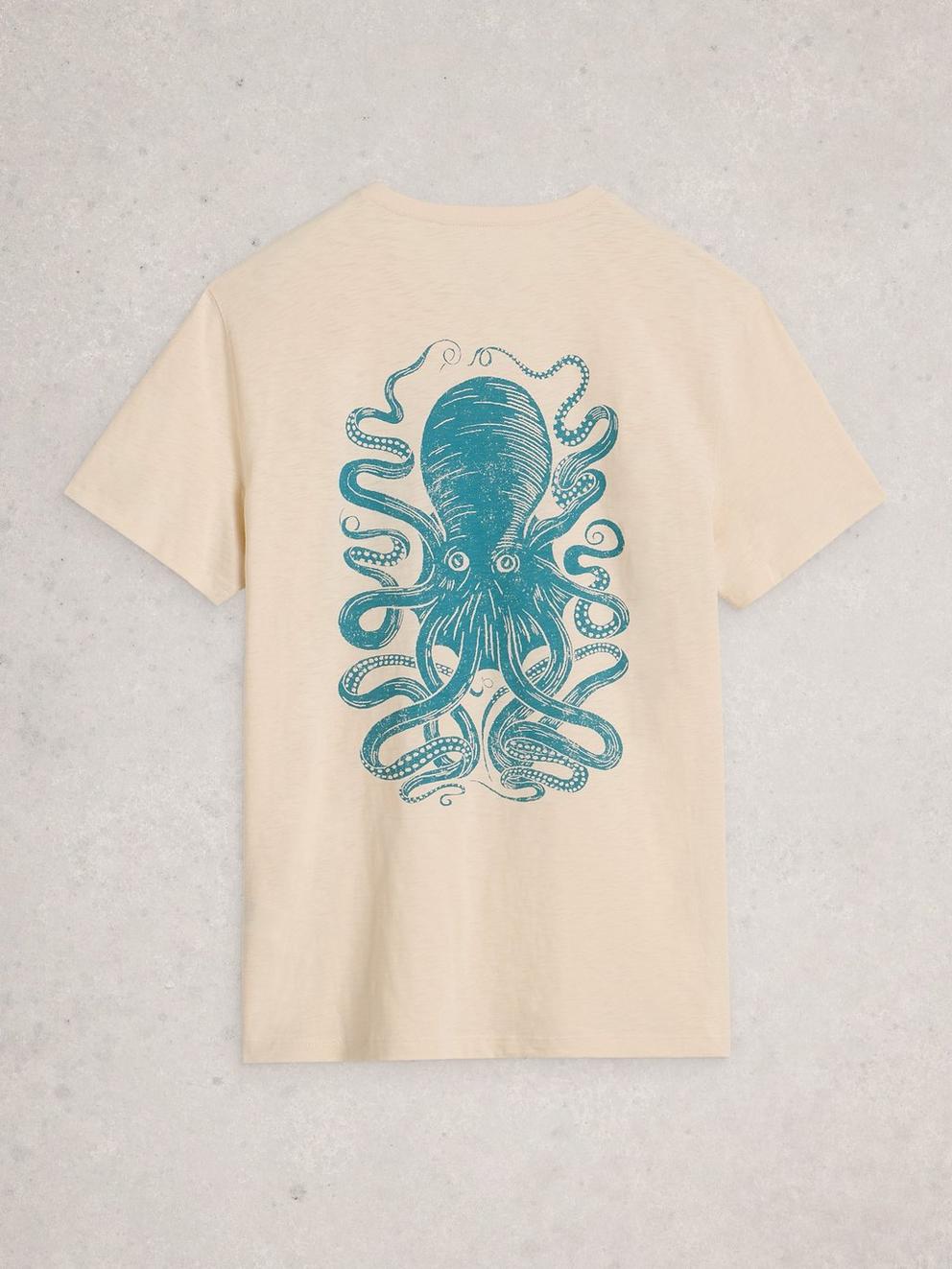Octopus Graphic Tee in WHITE PR - FLAT BACK