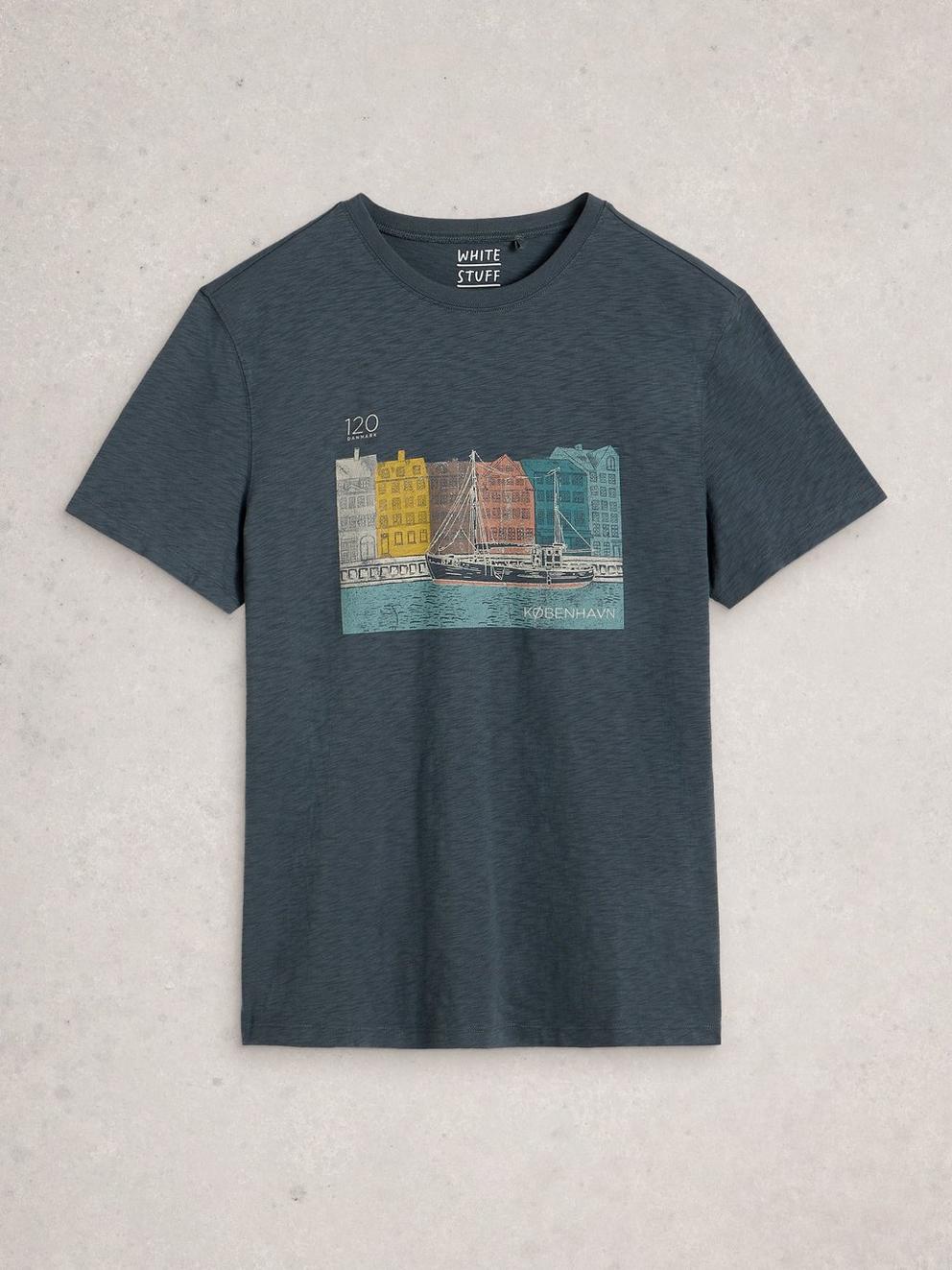 Copenhagen Graphic Tee in DK BLUE - FLAT FRONT