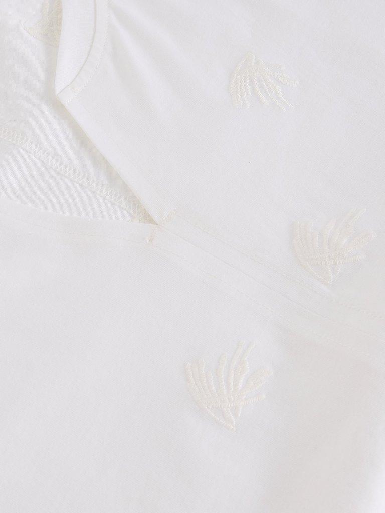 NELLY EMBROIDERED T-SHIRT in BRIL WHITE - FLAT DETAIL