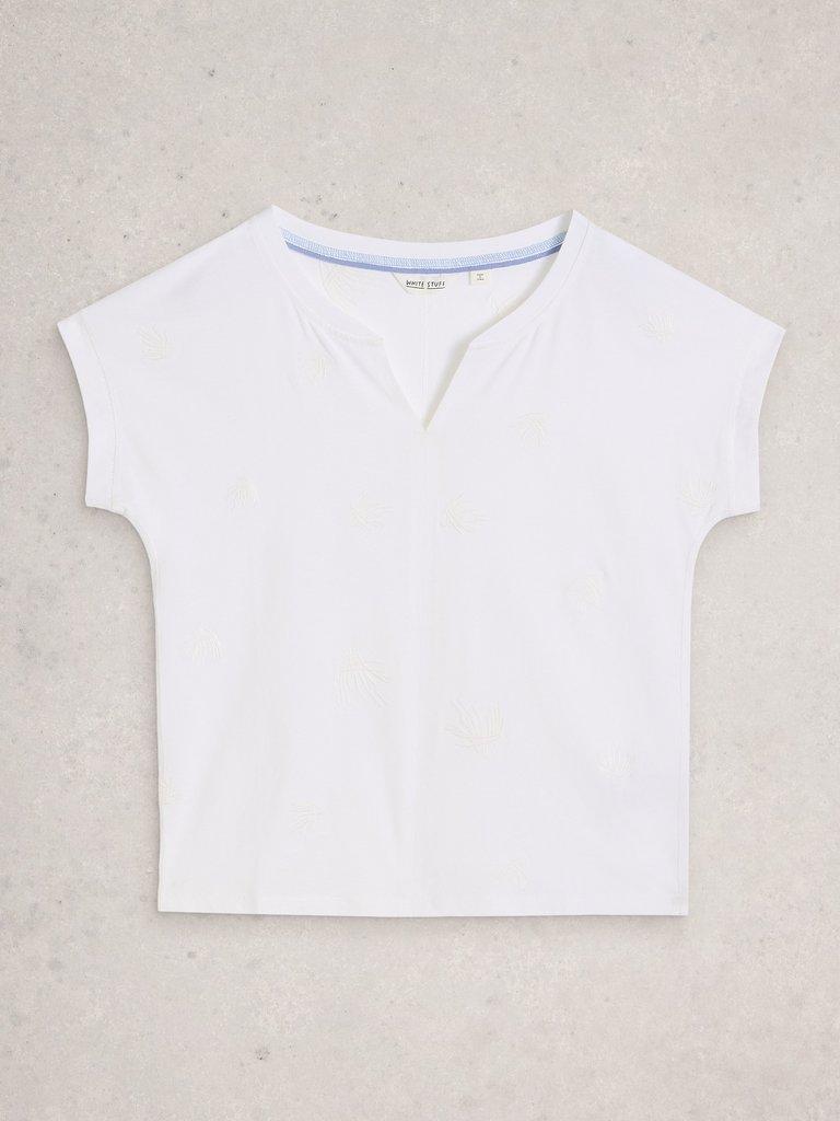 NELLY EMBROIDERED T-SHIRT in BRIL WHITE - FLAT FRONT
