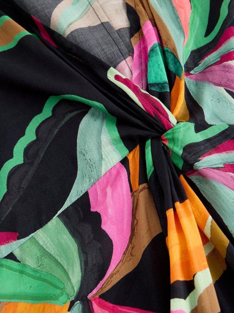 Mini Cleo Cover Up Kimono in BLK PR - FLAT DETAIL