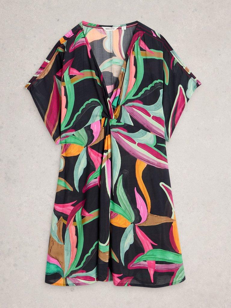 Mini Cleo Cover Up Kimono in BLK PR - FLAT FRONT