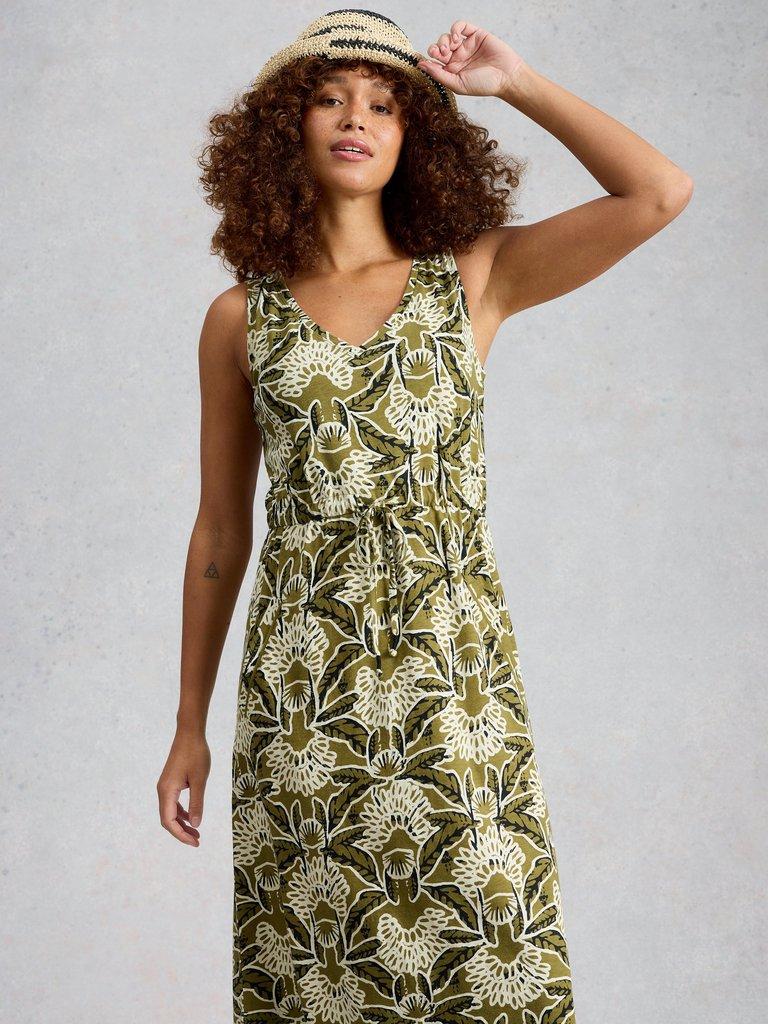Heidi Jersey Print Dress in GREEN PR - LIFESTYLE