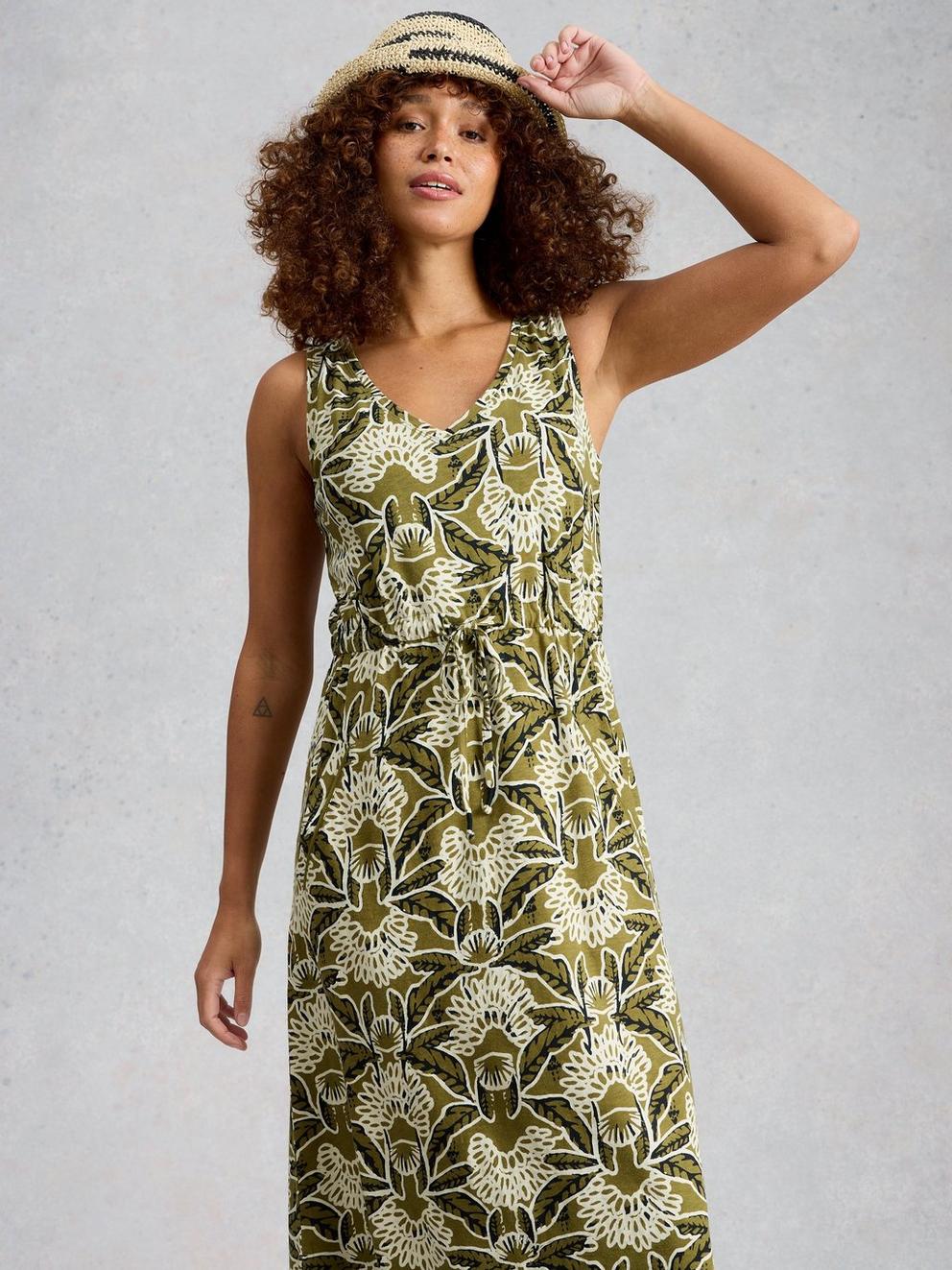 Heidi Jersey Print Dress in GREEN PR - LIFESTYLE