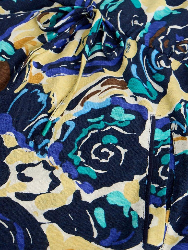 Heidi Jersey Print Dress in NAVY PR - FLAT DETAIL