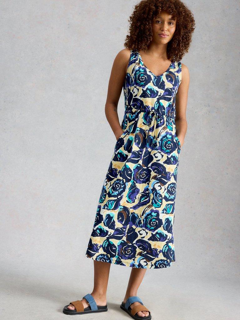Heidi Jersey Print Dress in NAVY PR - LIFESTYLE