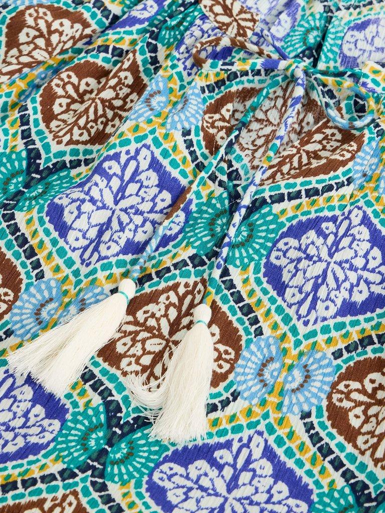 Lottie Print Beach Cover Up in GREEN PR - FLAT DETAIL