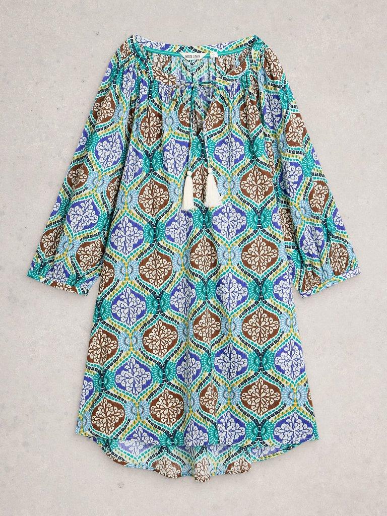 Lottie Print Beach Cover Up in GREEN PR - FLAT FRONT