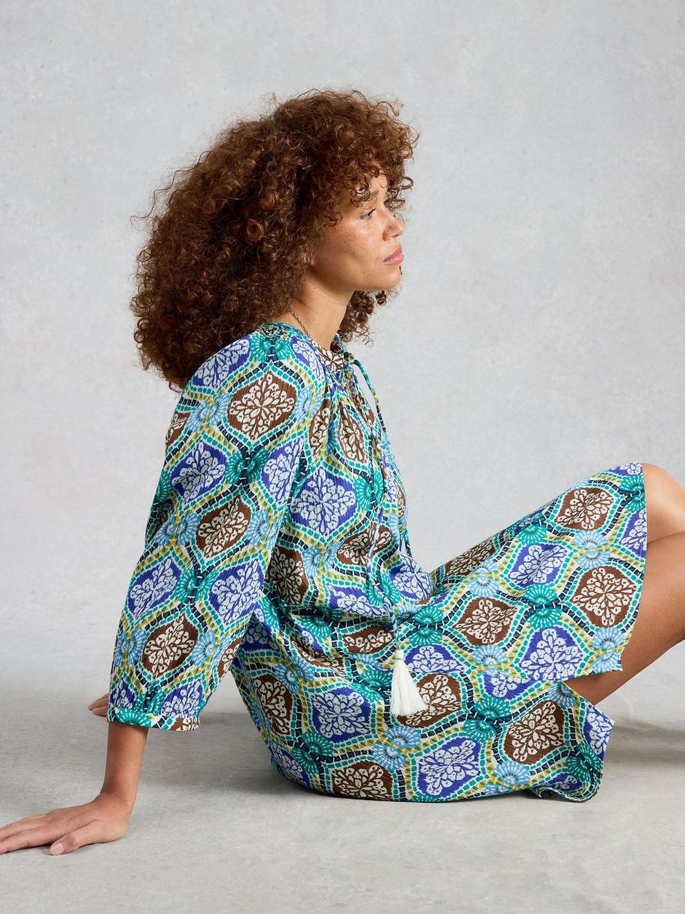 Lottie Print Beach Cover Up in GREEN PR - LIFESTYLE