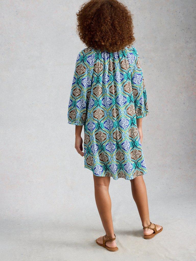 Lottie Print Beach Cover Up in GREEN PR - MODEL BACK