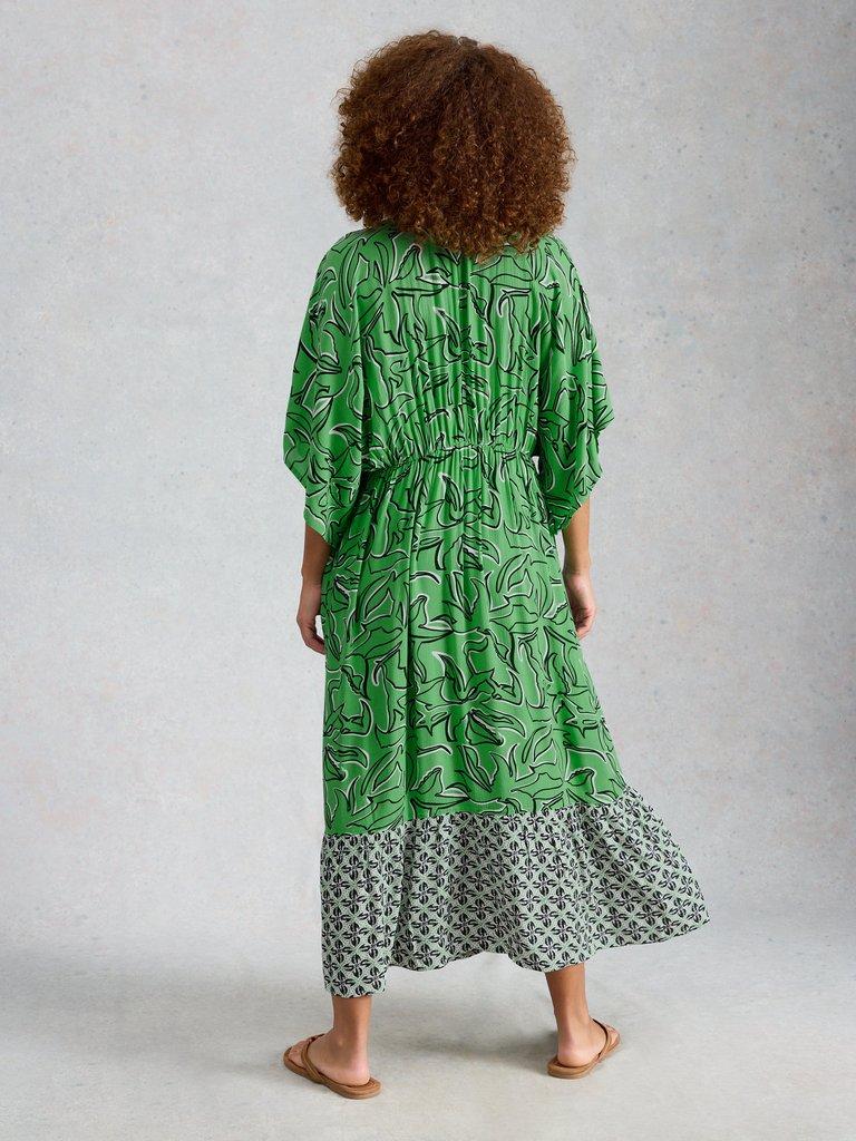 Otterley Dress in GREEN PR - MODEL BACK