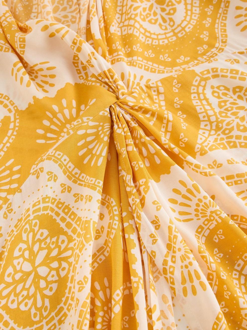Cleo V Neck Kimono in YELLOW PR - FLAT DETAIL