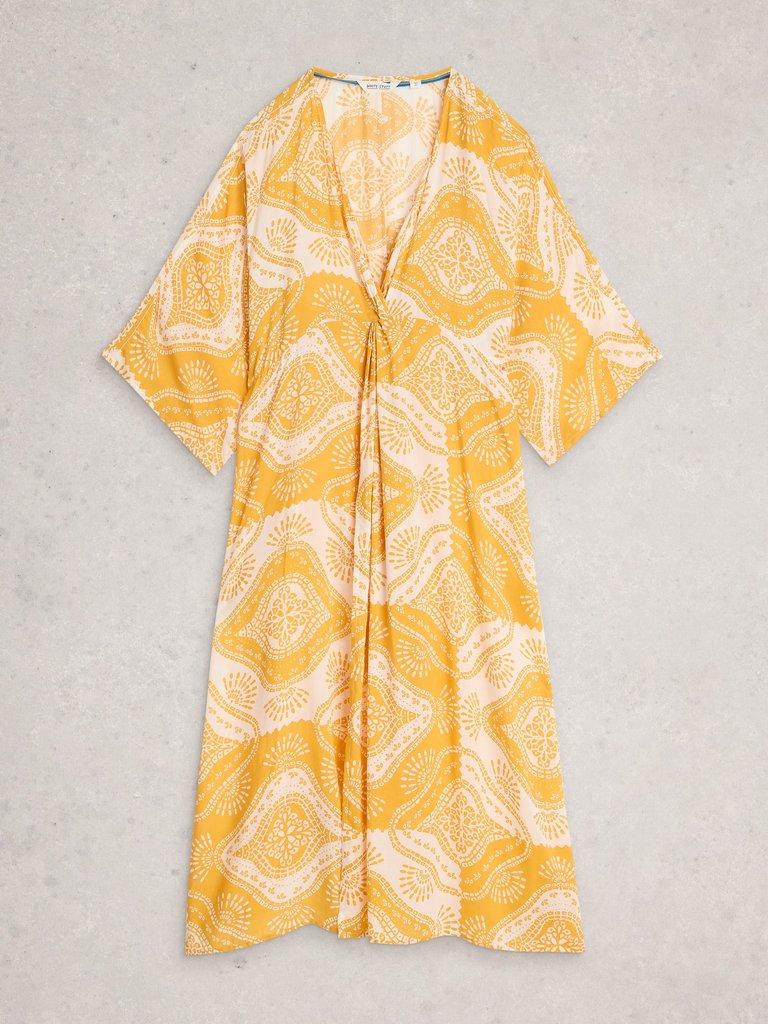 Cleo V Neck Kimono in YELLOW PR - FLAT FRONT