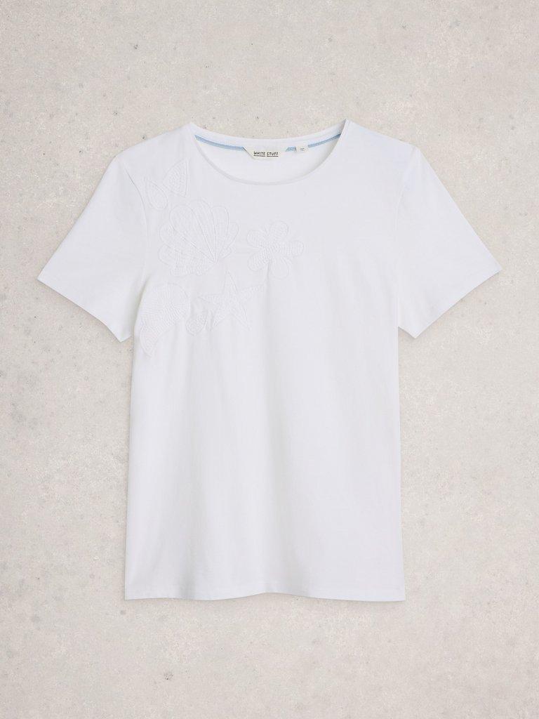 ABBIE EMBROIDERED T-SHIRT in BRIL WHITE - FLAT FRONT