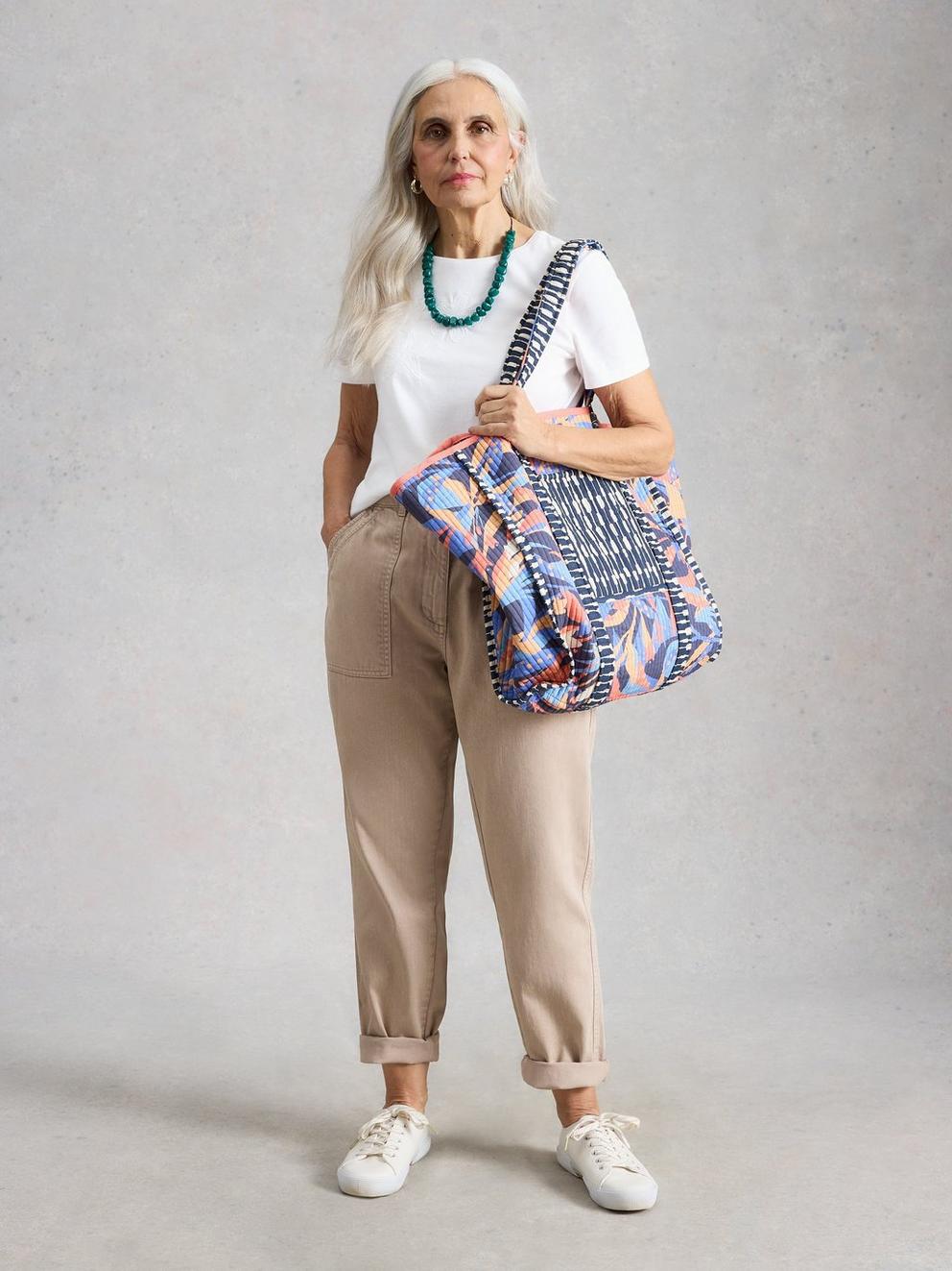 ABBIE EMBROIDERED T-SHIRT in BRIL WHITE - MODEL FRONT