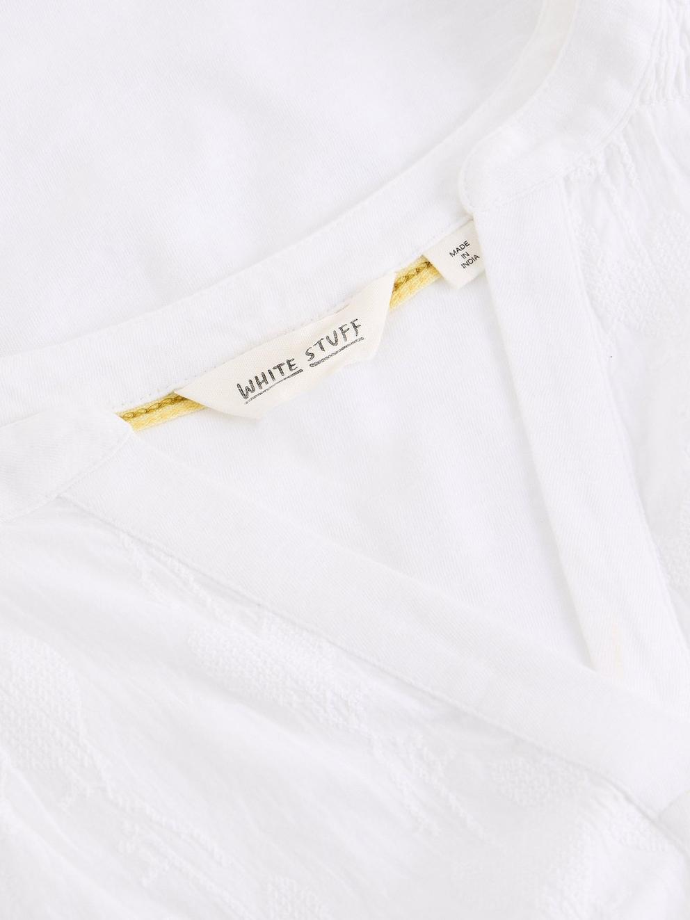 AMELIA EMBROIDERY TOP in BRIL WHITE - FLAT DETAIL